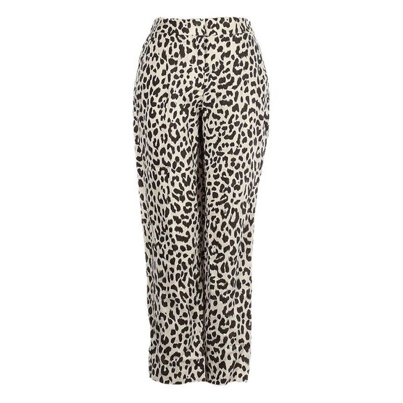 J.Crew Easy Linen Blend Leopard Print Ankle Pants Women’s 2 NWT Elastic Waist - Picture 2 of 12